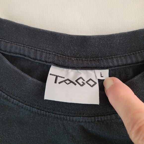 Tago embroidered München black tee shirt short sleeves Large - Picture 4 of 7